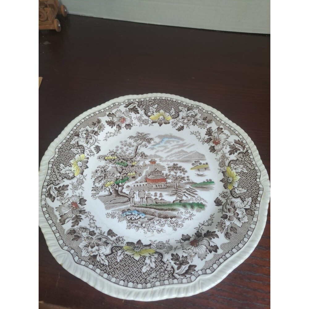 1930s Woods Seaforth Transferware Ceramic Plate 10in